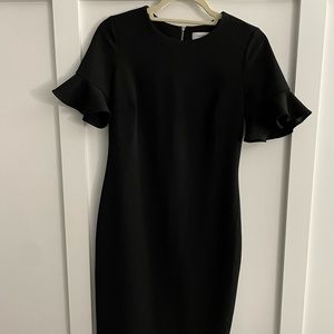 Calvin Klein black dress modest style